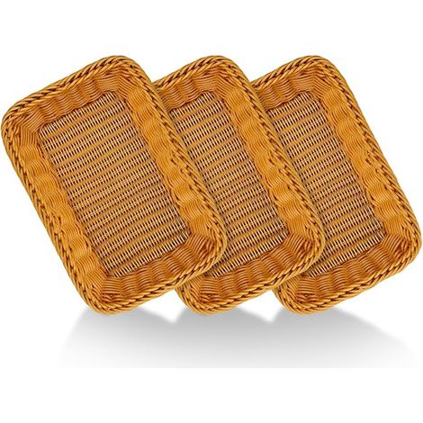 Rectangular Bread Baskets 30 x 20 x 7 cm Woven Bread Basket Empty Gift Basket for Restaurant, Service, Food, Home and Kitchen (1/5)