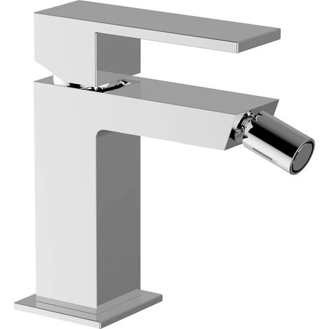 Schläfer 29505015 Miscelatore Monocomando per Bidet Bagno serie Style con Scarico automatico 1 1/4, Rubinetto Monoforo Quadrato Cartuccia diam25mm Cromo Argento, Made in Italy (1/5)