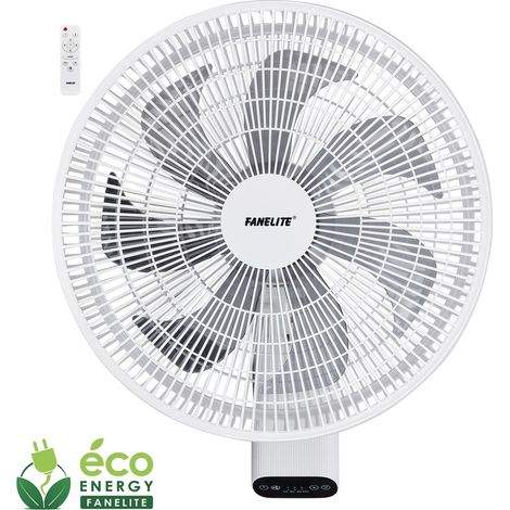 Fanelite - Ventilateur mural FW40-DC - Moteur DC - Hélice 40 cm - 7 vitesses - Oscillant ou fixe - 28W - Silencieux