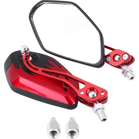 Ausla Universal Flame Sight Mottes, accesorios duraderos para motocicletas, visión ultraclara, ajustable... 1er brazo de aleación de aluminio para scooter, espejo retrovisor lateral E (1/5)