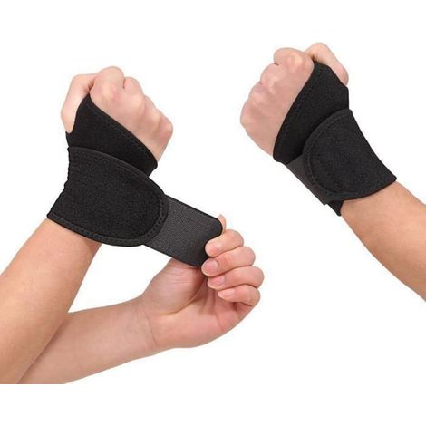 1 Paire Attelle Poignet, Support élastique Réglable, Néoprène Respirant, pour Musculation Yoga Arthrite (1/4)