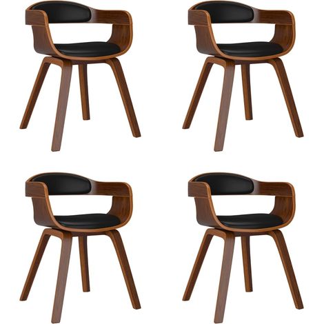 Maison Exclusive - Esszimmerstühle 4 Stk. Schwarz Bugholz und Kun