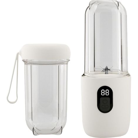 Licuadora portátil de 500 ml con batería recargable USB y potente motor para el hogar y el gimnasio.