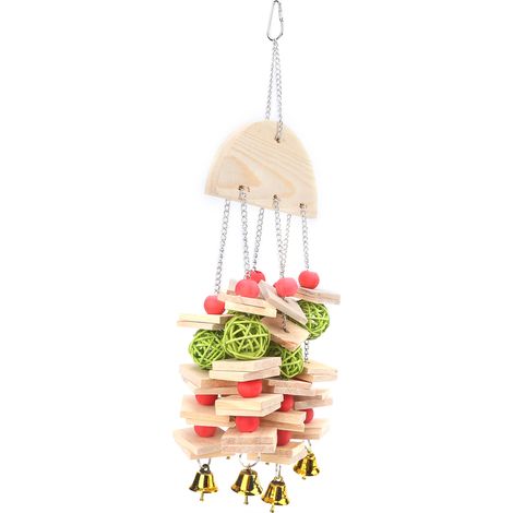 Jouets à mâcher pour perroquets, jeu de construction pour perroquets avec ficelle à ronger, boules de rotin et perles colorées (1/5)