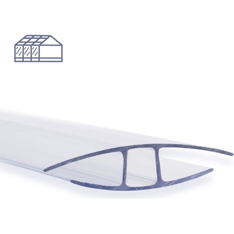 Floordirekt – Connecteur en polycarbonate pour plaques alvéolaires – Profilé en H 6 mm – Longueur 121 cm – Résistant aux UV – Montage vertical/horizontal
