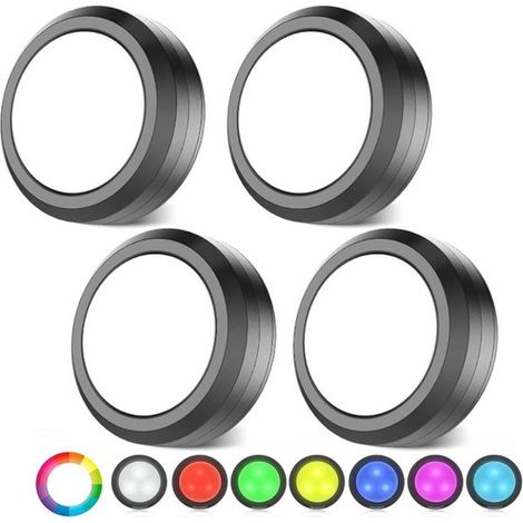 Luci LED RGB wireless sottopensile, a batteria, dimmerabili, confezione da 4 pezzi, ideali come luci notturne per pensili della cucina, scale e scaffali. (1/5)