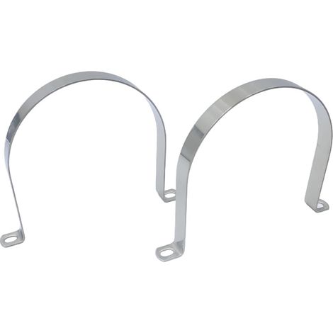 Lot de 2 colliers de serrage - Diamètre : 150 mm - Support en U robuste en acier inoxydable avec 2 trous pour sanitaires, électricité, tuyaux d'échappement (1/5)