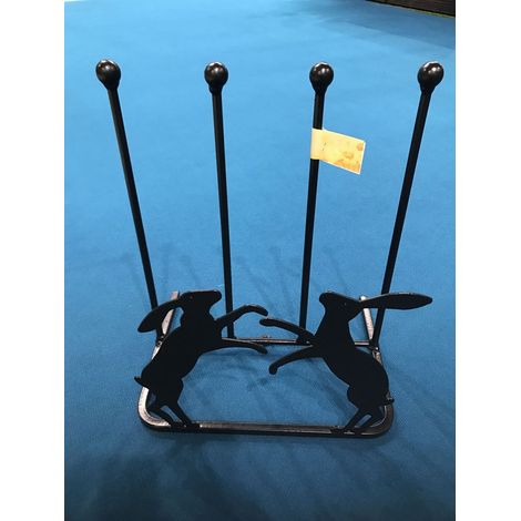 2 Pair Boot Rack - Boxing Hares - Steel - L30.4 x W38 x H48.3 cm - Black
