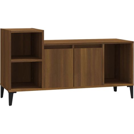 Mobile TV multimediale scaffale per televisione televisore buffet sala da pranzo soggiorno camera da letto rovere 100 x 35 x 55 cm derivati del legno marrone 020027114