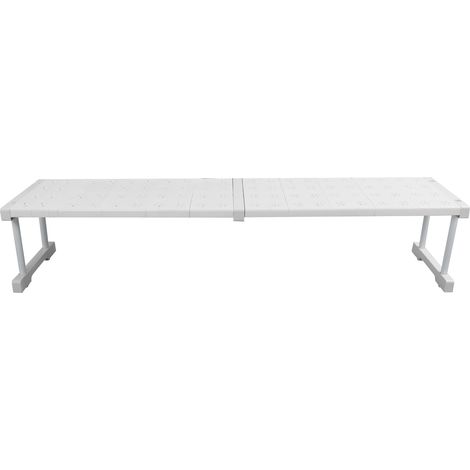 Étagère extensible sans perçage pour placard, organiseur ajustable gain de place, support sous évier, largeur 24cm, hauteur 22cm, longueur réglable 87 à 108cm/34,3 à 42,5in (1/5)