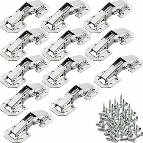 12Pcs Charnires Porte Placard, Charniere Porte Cuisine, 90Charniere Meuble,Charnire Invisible, Faites Correspondre la vis , Convient aux portes D'armoires,Portes d'armoires de Bureau (1/4)