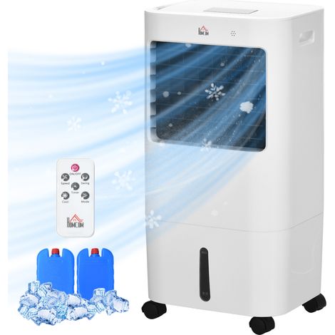 HOMCOM Raffrescatore ad Acqua 3 in 1 con Telecomando e Timer Bianco
