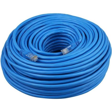Câble Ethernet Plat Cat6 RJ45 1000Mbps Longueur 50M Raccordement Réseau