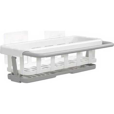 Porta spugna per lavello da cucina, vassoio per lavello, contenitore in plastica per sapone, spugna e paglietta abrasiva, senza foratura e antiruggine - Crezuo