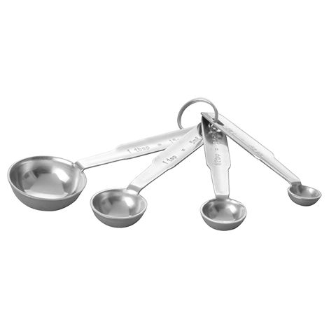 De Buyer 4827.01 Set de 4 Cuillère-Mesures Inox 1 / 2,5 / 5 /15 ml