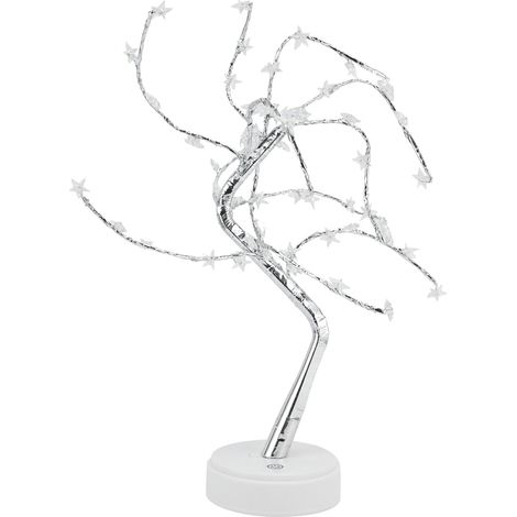 60-LED-Nachtlicht, USB-betrieben, Kupferdraht-Nachtlampe in Form eines künstlichen Baumes mit fünfzackigem Stern für die Dekoration von Schlafzimmer und Schreibtisch. (1/5)