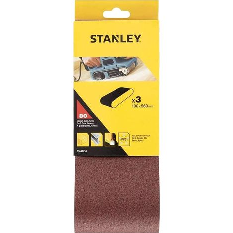 NASTRO ABRASIVO PER LEVIGATRICI A NASTRO mm 100 x 560 - gr. 80 - STANLEY