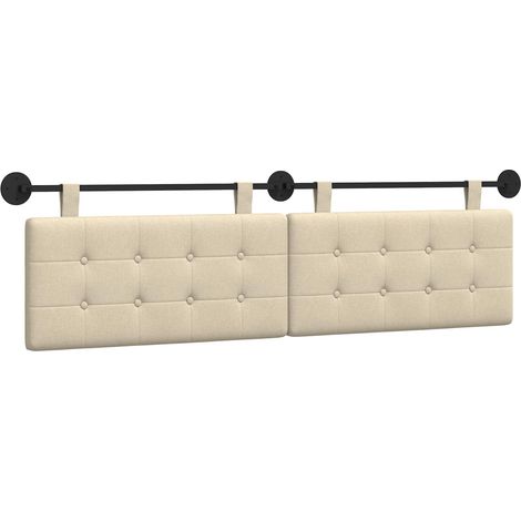 Hanging Headboard Cream Fabric vidaXL (1/5)