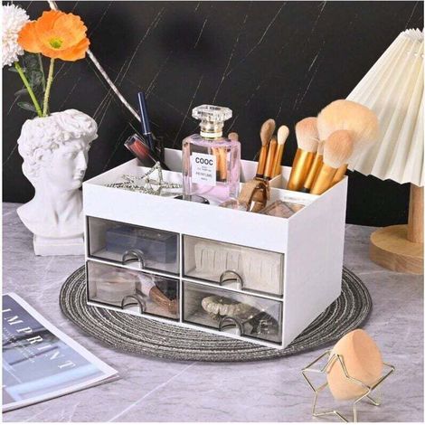 pair Organiseur de bureau avec compartiment pour accessoires : tiroir pratique pour une organisation parfaite du bureau (1/4)