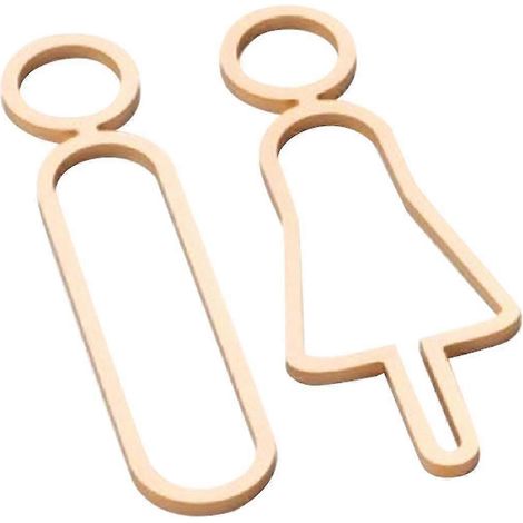 Lot de 2 panneaux de porte de toilettes, décoration moderne, en acrylique doré. (1/4)