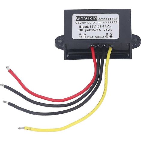 Module convertisseur élévateur DC/DC, étanche IP67, entrée 9–14 V, sortie 15 V