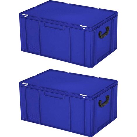 BRB 2 Kunststoffkoffer/Eurokoffer mit 2 Tragegriffen, LxBxH 600x400x330 mm, blau