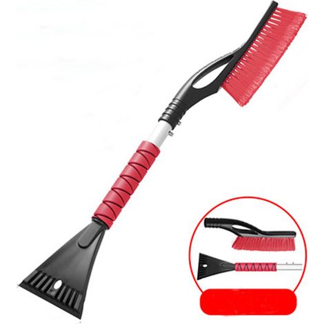 Raschietto per ghiaccio 2 in 1 con spazzola per auto - Raschietto per finestrini da 68,5 cm - Spazzola da neve con raschietto per finestrini e sbrinatore - Strumento sbrinante per finestre invernal... (1/5)