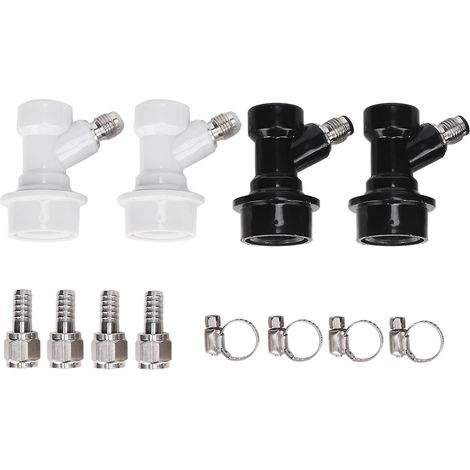 Lot de 4 raccords à bille filetés pour fût, connecteurs en plastique avec pince adaptatrice (1/5)