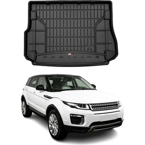 Tapis de Coffre 3D TPE Premium Compatible avec Range Rover Evoque 2011-2019  Bac de Protection de Coffre Intérieur antidérapant Revêtement de Coffre Bords Hauts pour Voiture Noir