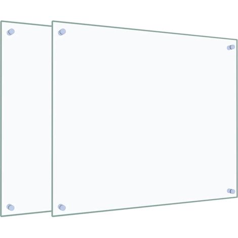 Dosserets de cuisine 2 pcs transparent 70x60 cm verre trempé
