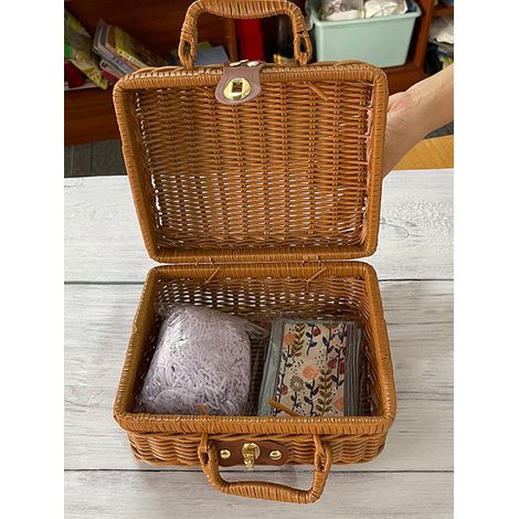 Set aus 2 Aufbewahrungsboxen aus Weide mit Griff, 22x17x11cm, Hochzeitsgeschenkbox, Partybox, Schalbox, Gästeverpackung. (1/5)