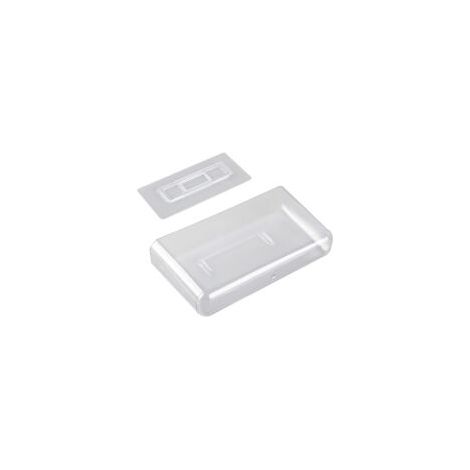 Bac de rangement adhésif transparent en plastique, support de rangement mural flottant, organisateur de bureau pour chambre et salle de bain, taille L (1/5)