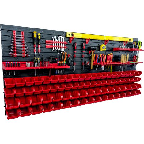 Panneau d'outils d'atelier 172x78 cm + 78 plateaux (1/5)
