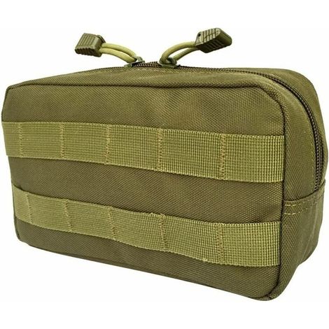 Poches pour sac à dos Poche Portable Sac Outil Premier Secours Molle Utilitaire Fermeture à Glissière Housse Étanche - Vert, Ensoleillé (1/4)