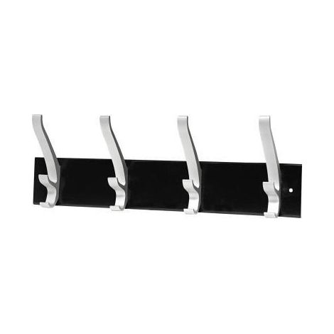 UNILUX Wandgarderobe UNILUX Cypres 400 x 150 x 90 mm (B x H x T) 4 Haken Stahl expoxidbeschichtetschwarz