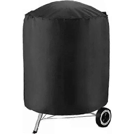 Grillabdeckung für den Außenbereich, staub- und wasserdicht, Weber Heavy Duty Grillabdeckung, Regenschutz, runde Grillabdeckung, schwarz (1/4)