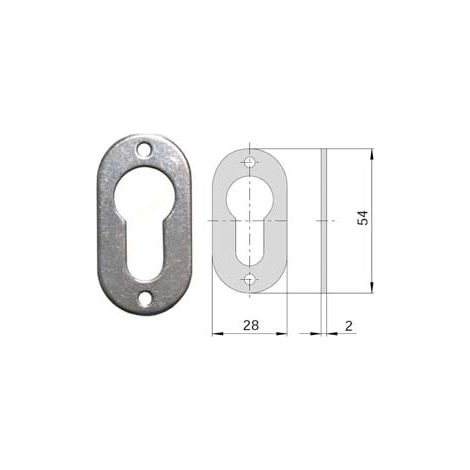 BOCCHETTA IN ACCIAIO ZINCATO SAGOMATE 06092 00- - mm.28x54, spessore mm.2 (06092000) - 5 pezzi CISA