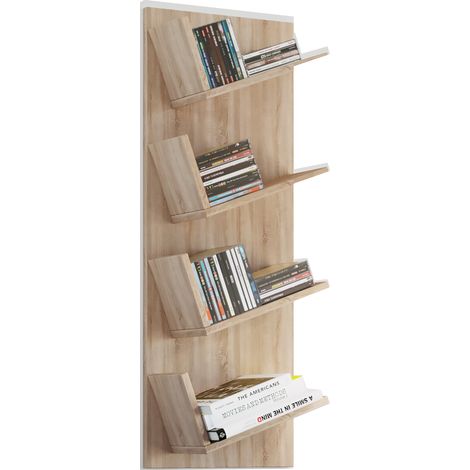 Étagère murale en bois suspendue étagère Lansi 90x33x16 - VCM (1/3)