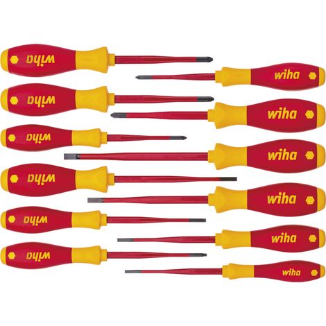 Wiha Juego de destornilladores SoftFinish® electric slimFix en surtido de 12 unid. (41003)
