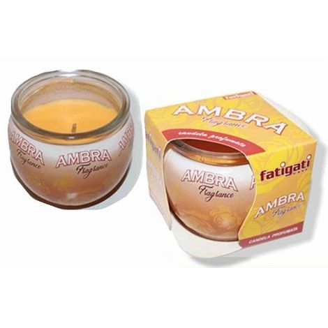TrAdE Shop Traesio - Set 12pz Candela In Vasetto Di Vetro Profumo All'ambra Per Ambiente Decorativo 382262 - (1/2)