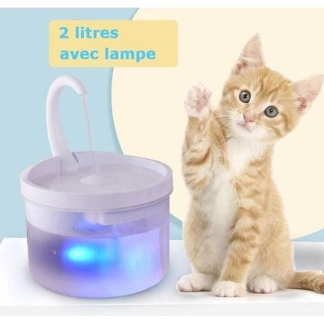 pair MTEVOTX Fontaine à Eau pour Chat Chien 2 L, Distributeur Eau pour Chat Silencieux, Fontaine a Eau Chien, Fontaine à Eau Chat