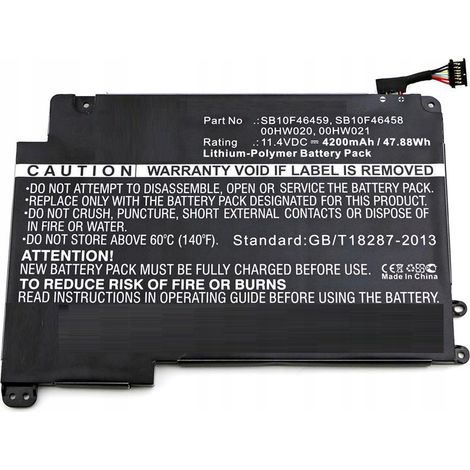 CoreParts MBXLE-BA0179 ricambio per laptop Batteria (Laptop Battery for Lenovo - 47.88Wh 11.4V 4200mAh 48Wh - Li-Pol 11.4V 4200mAh Black, ThinkPad Yoga 460 - Warranty: 12M)