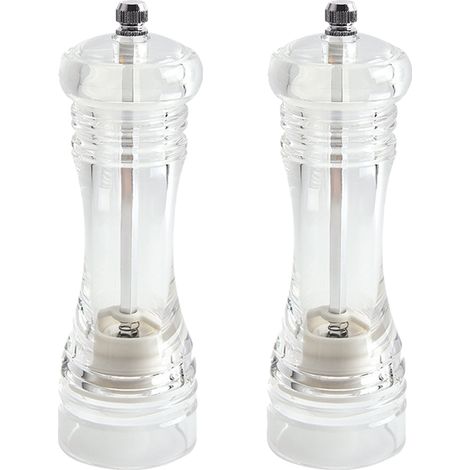 Moulin à sel et poivre en acrylique transparent rechargeable, sel et poivre de mer, poivrier de cuisine (1/5)