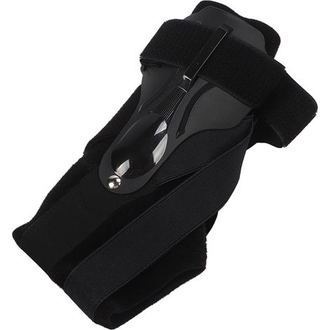 Attelle de cheville anti-fissures, sangle réglable, respirante et hypoallergénique, stabilisatrice de pied, protection de cheville, noire, taille M (1/5)