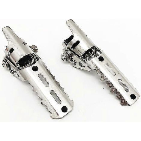 25-mm-Highway-Fußrasten vorne, klappbar, mit Klemmen für BMW R1200GS LC, R 1200GS Adventure, R1250GS Adventure (2004–2023) – Silber