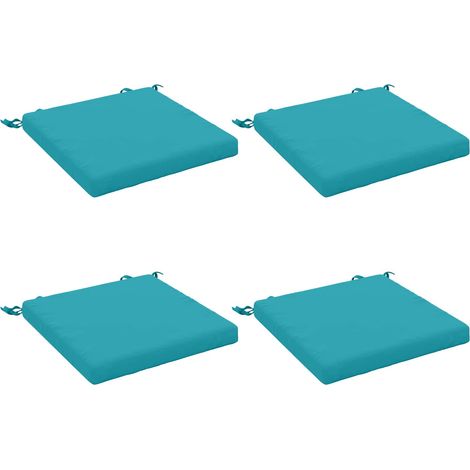 4-teilige Sitzkissen SOEST 4 stk. 100 % Polyester Türkis vidaXL