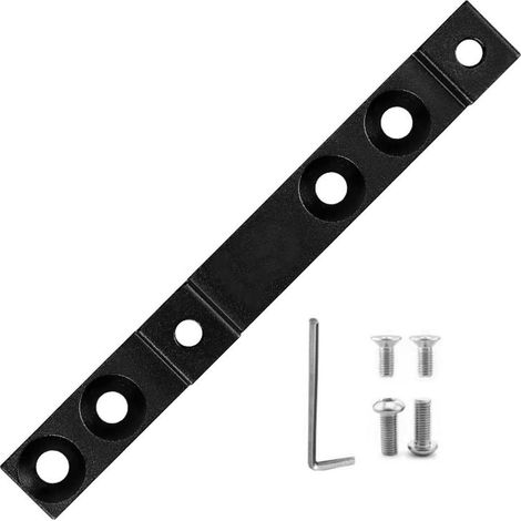 Ajusteur De Trou pour Porte-bidon De Vélo, Support De Porte-bidon À 4 Trous en Alliage D'aluminium avec Vis, 107 X 12 X 8 Mm (Noir) (1/5)