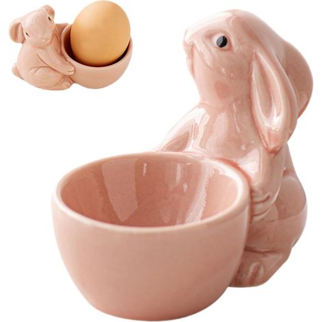 1 Coquetier,Céramique,Forme Lapin,Couleurs Vives,Petit-déjeuner,Pâques (1/5)
