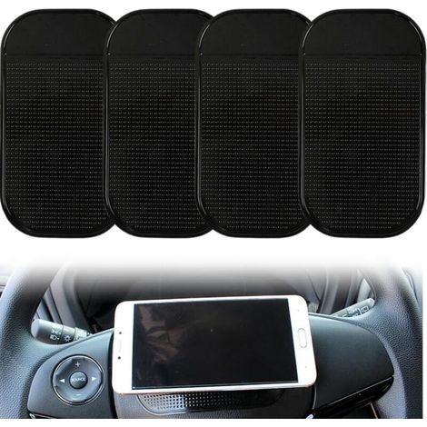4pcs Tapis Antidérapant Tapis de Voiture Antidérapant Auto Adhésif Tapis Intérieur de Voiture en Gel de Silicone Lavable Réutilisable pour Tenir Téléphone Portable et Clés (1/5)