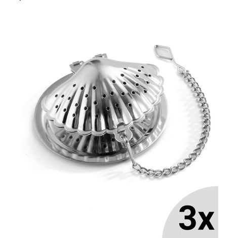 Ensemble de 3 infuseurs à thé en vrac en acier inoxydable avec crochet à chaînette, infuseur à thé, cuillère filtre à thé réutilisable - RAPANDA